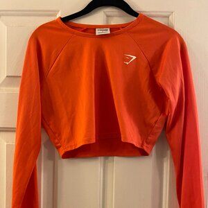 Gymshark Training Long Sleeve Crop Top Small Burnt Orange Athleisure Workout